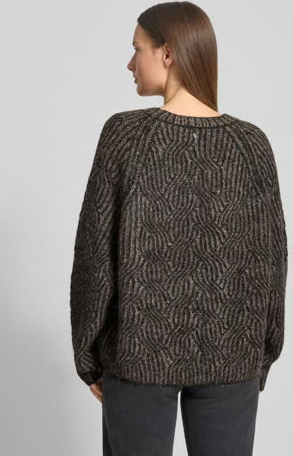 MOS MOSH Relaxed fit gebreide pullover met mix van wol en alpaca model 'Unnur'