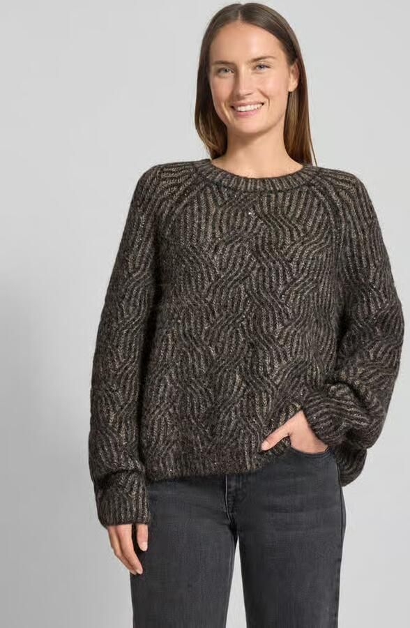 MOS MOSH Relaxed fit gebreide pullover met mix van wol en alpaca model 'Unnur' - Foto 2