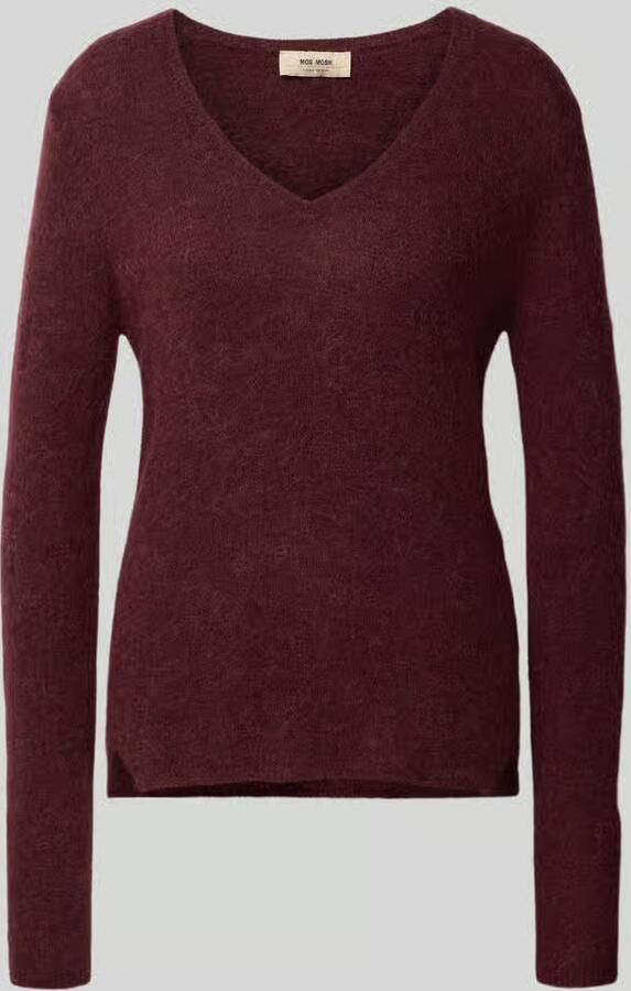 MOS MOSH Slim fit gebreide pullover van materiaalmix met wol
