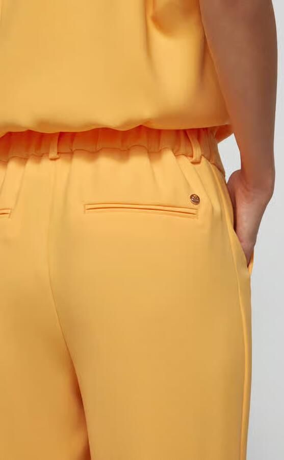 Mos Mosh cropped straight fit pantalon Bai Leia van polyester oranje