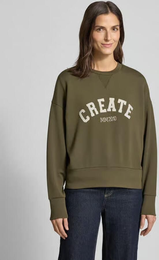 MOS MOSH Sweatshirt van viscosemix met ronde hals model 'CELLI' - Foto 3