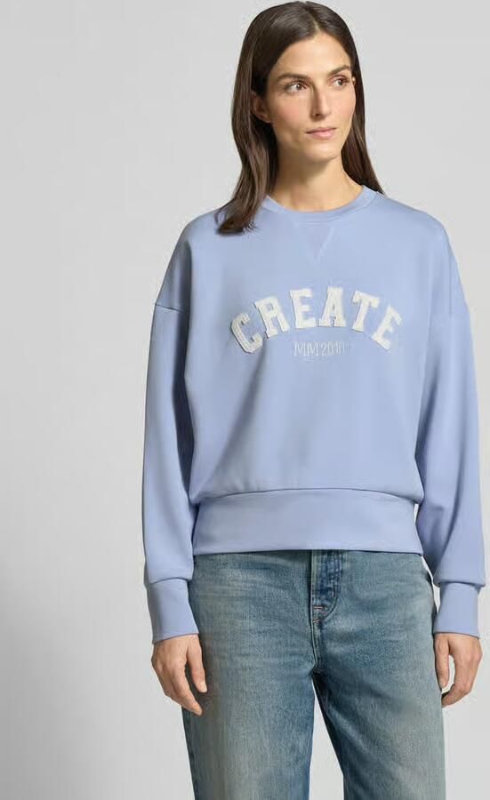 MOS MOSH Sweatshirt van viscosemix met ronde hals model 'CELLI' - Foto 3