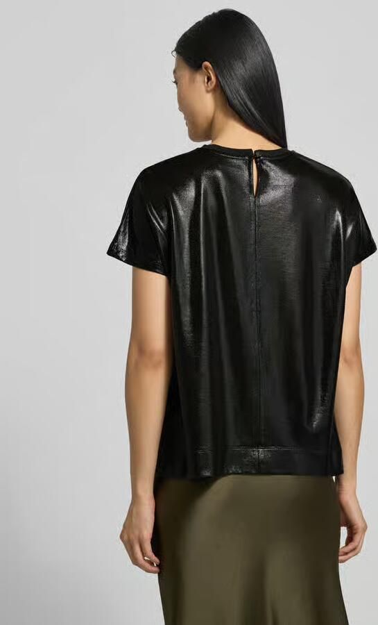 MOS MOSH Dames Tops & T-shirts Nivola O-neck Metallic Tee Zwart