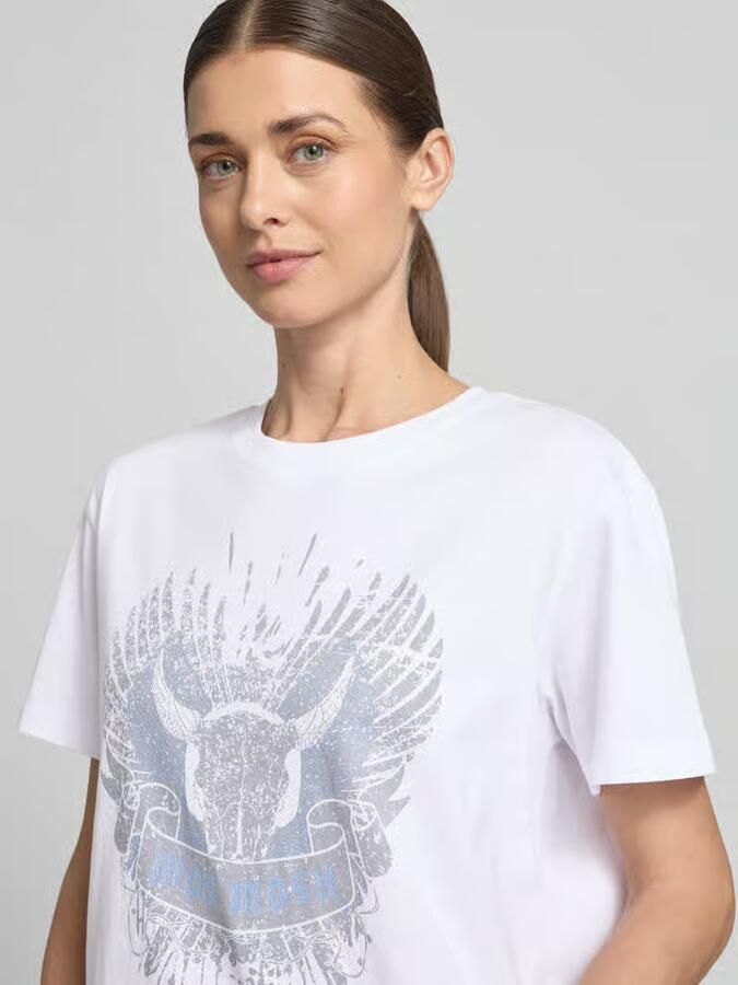 MOS MOSH t-shirt met overgesneden schouders model 'Washa'