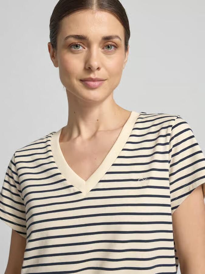 MOS MOSH t-shirt met v-hals model 'Kala'