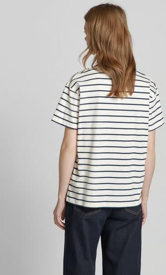 MOS MOSH Dames Tops & T-shirts Mmnani V-ss Stripe Tee Gebroken Wit - Foto 2