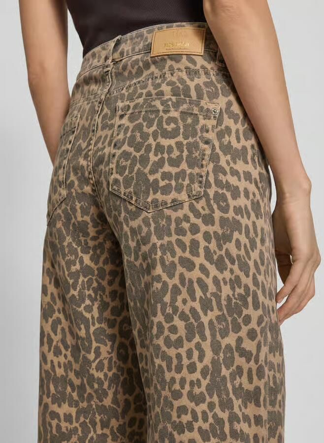 MOS MOSH Wide fit jeans met dierenprint model 'Dara Leo Pants' - Foto 2