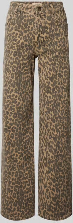 MOS MOSH Wide fit jeans met dierenprint model 'Dara Leo Pants'