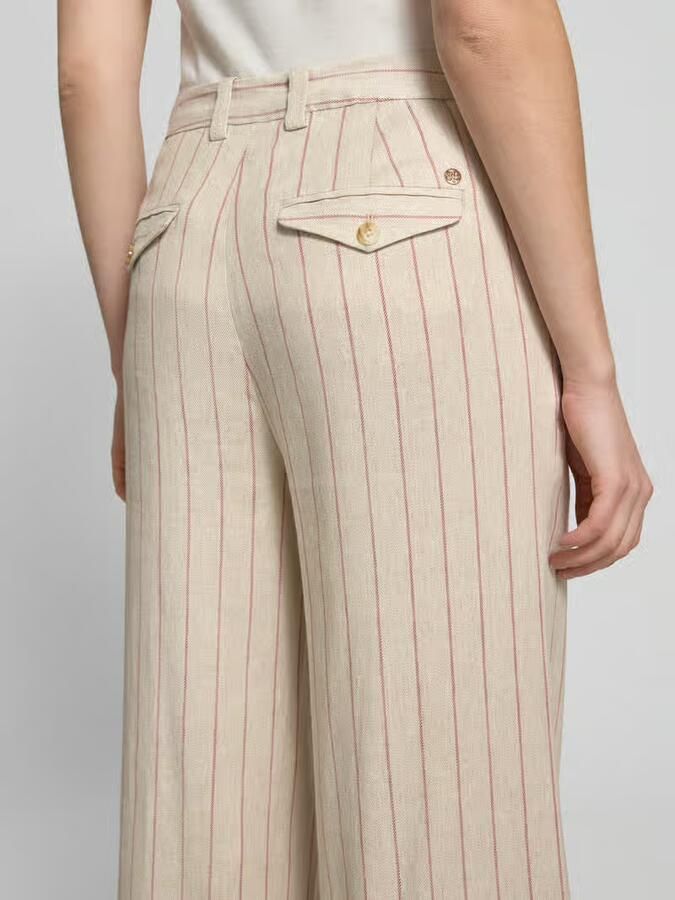 MOS MOSH wide leg broek van linnenmix met steekzakken