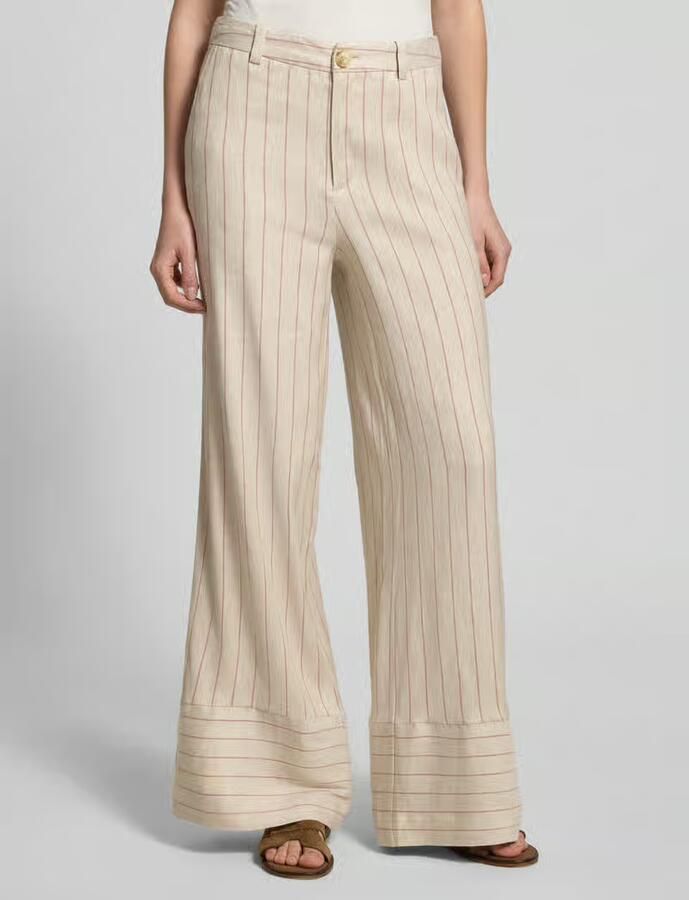 MOS MOSH wide leg broek van linnenmix met steekzakken - Foto 2