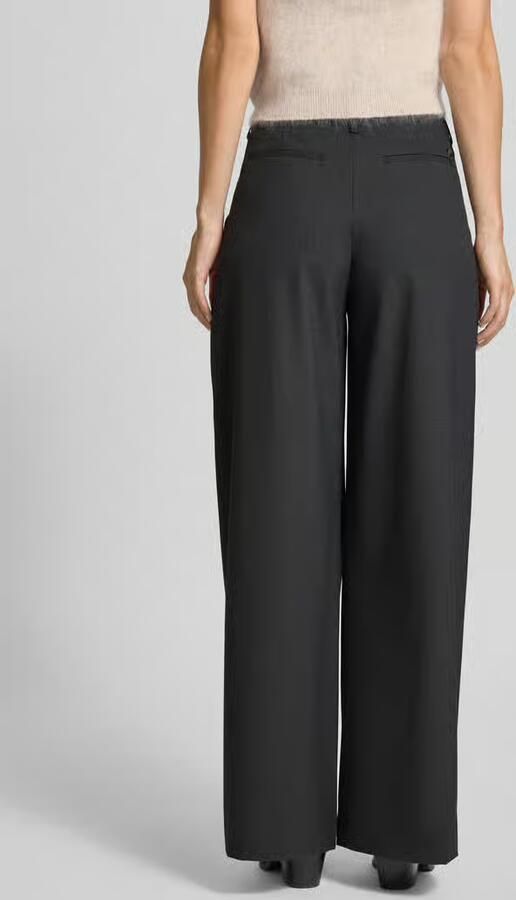 MOS MOSH Wide leg stoffen broek met bandplooien model 'Evine Scarla'