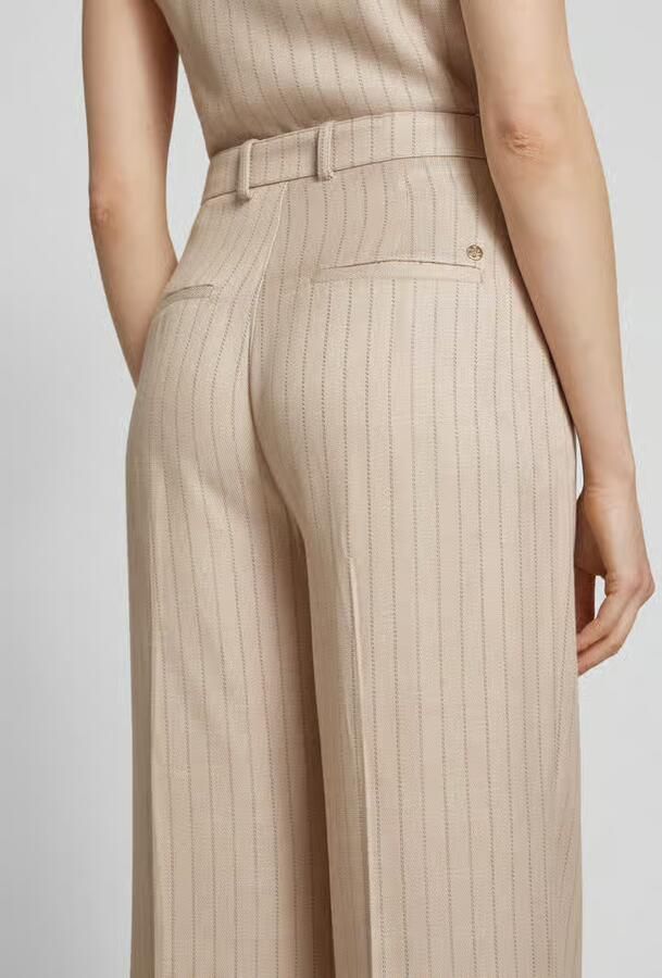 MOS MOSH Wide leg stoffen broek met riem model 'ISSA INAH'