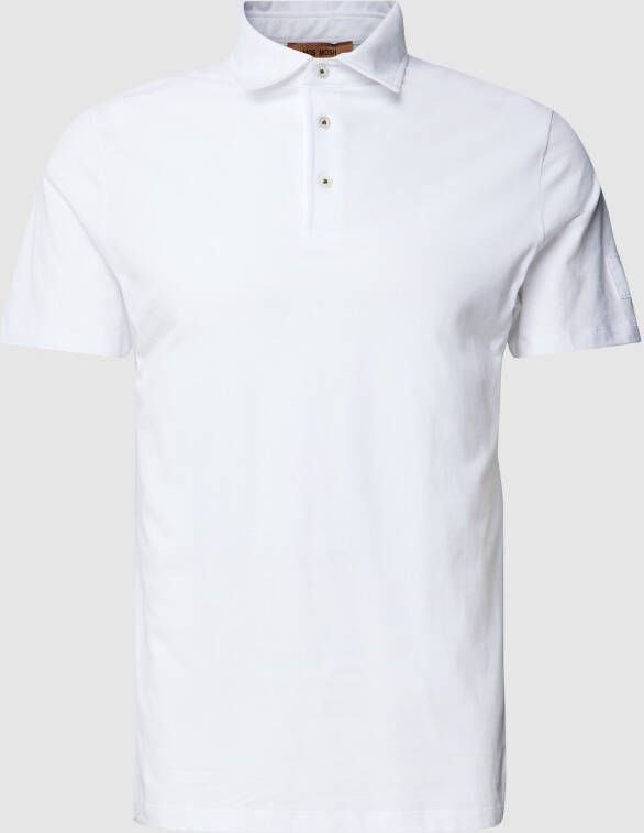 MOS MOSH Poloshirt van katoen met labeldetail model 'Forte Peach'