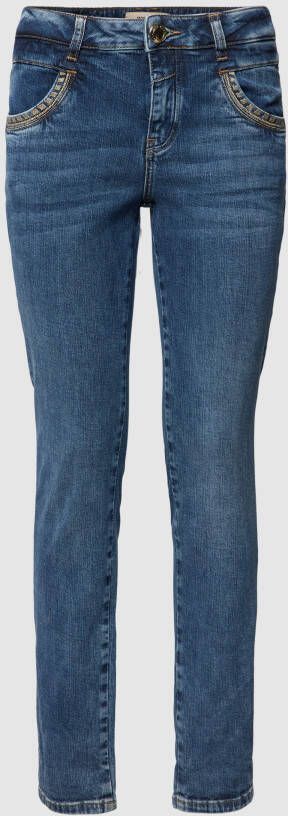 MOS MOSH Regular fit jeans met motief van effectgaren