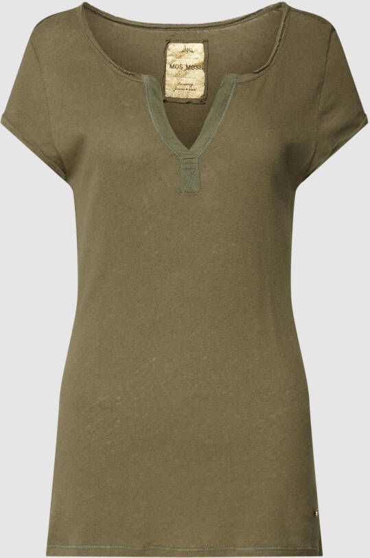 MOS MOSH T-shirt met labelapplicatie model 'TROY'