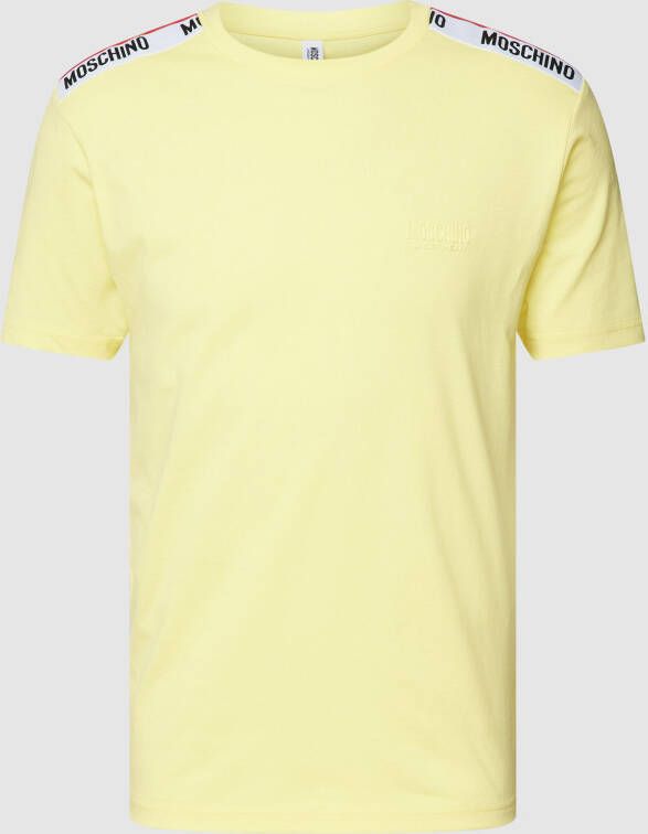 Moschino Swim + Underwear T-shirt met geribde ronde hals