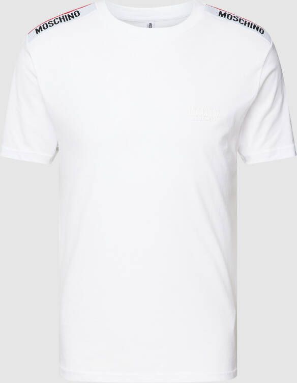 Moschino Swim + Underwear T-shirt met geribde ronde hals