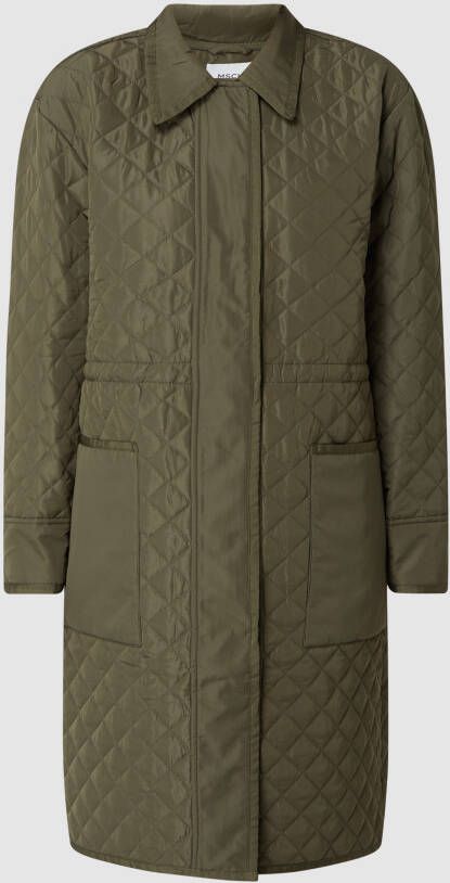 MSCH Copenhagen Gewatteerde lange jas met platte kraag model 'Jullie Deya'
