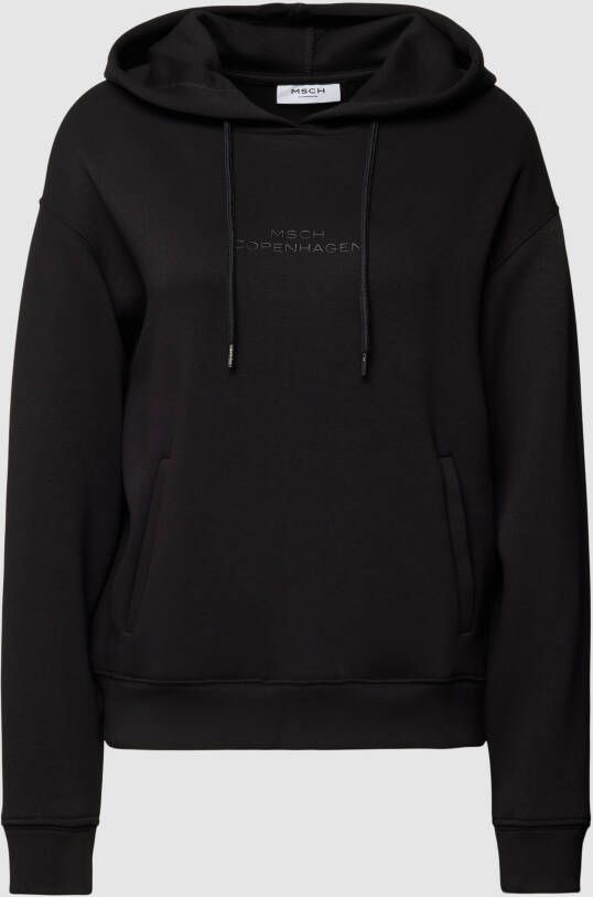 MSCH Copenhagen Hoodie met labelprint en kangoeroezak