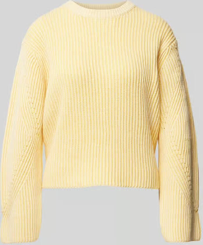 Moves Gebreide pullover met geribde ronde hals model 'Colina'