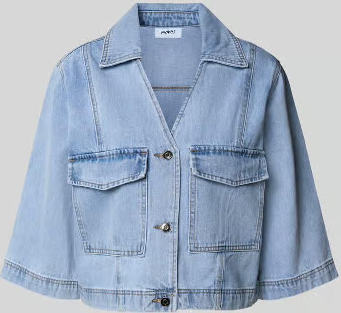 Moves Jeansblouse met klepzakken model 'Amarie'