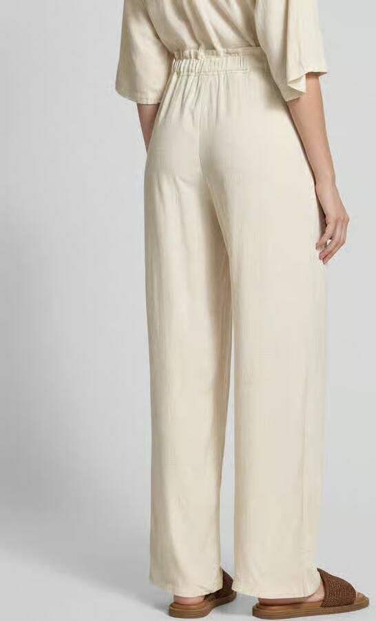 Moves Stoffen broek van een mix van viscose en linnen met elastische band