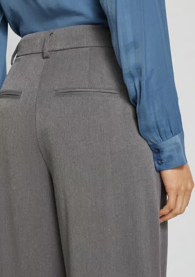 MSCH Copenhagen high waist wide leg pantalon MSCHHenrika van polyester grijs - Foto 5