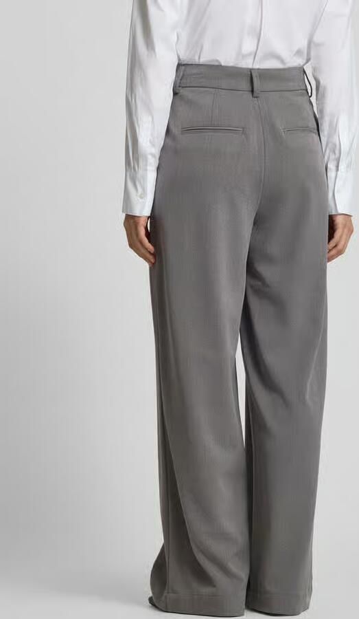 MSCH Copenhagen high waist wide leg pantalon MSCHHenrika van polyester grijs - Foto 7