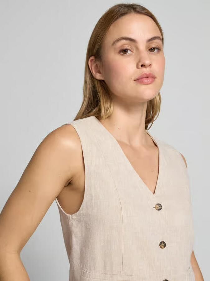 MSCH Copenhagen Bodywarmer van linnenmix met strookzakken model 'Viana Ginia' - Foto 7
