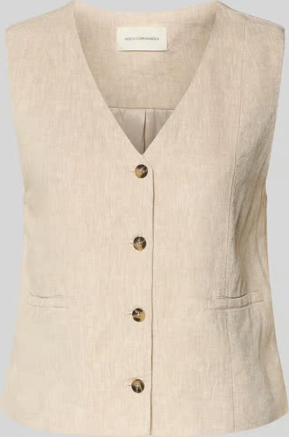MSCH Copenhagen Bodywarmer van linnenmix met strookzakken model 'Viana Ginia' - Foto 8
