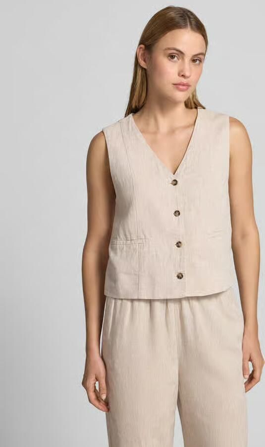 MSCH Copenhagen Bodywarmer van linnenmix met strookzakken model 'Viana Ginia' - Foto 10