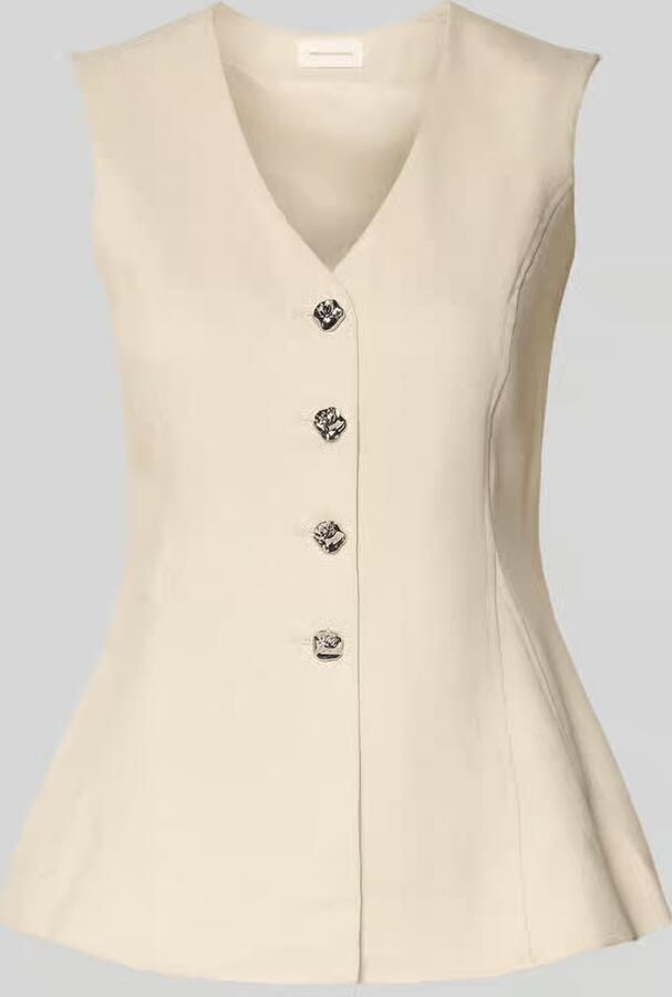 MSCH Copenhagen Bodywarmer van viscosemix met knoopsluiting model Esteriane - Foto 6