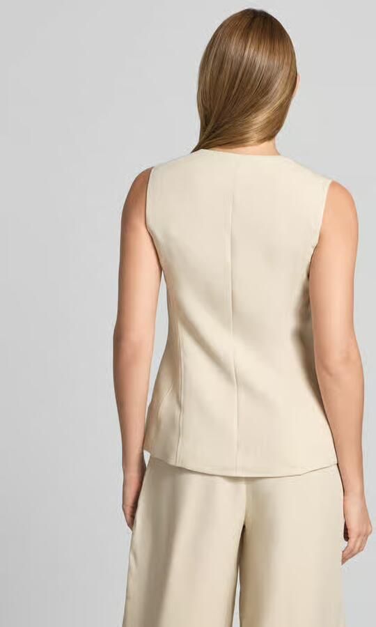 MSCH Copenhagen Bodywarmer van viscosemix met knoopsluiting model Esteriane - Foto 5