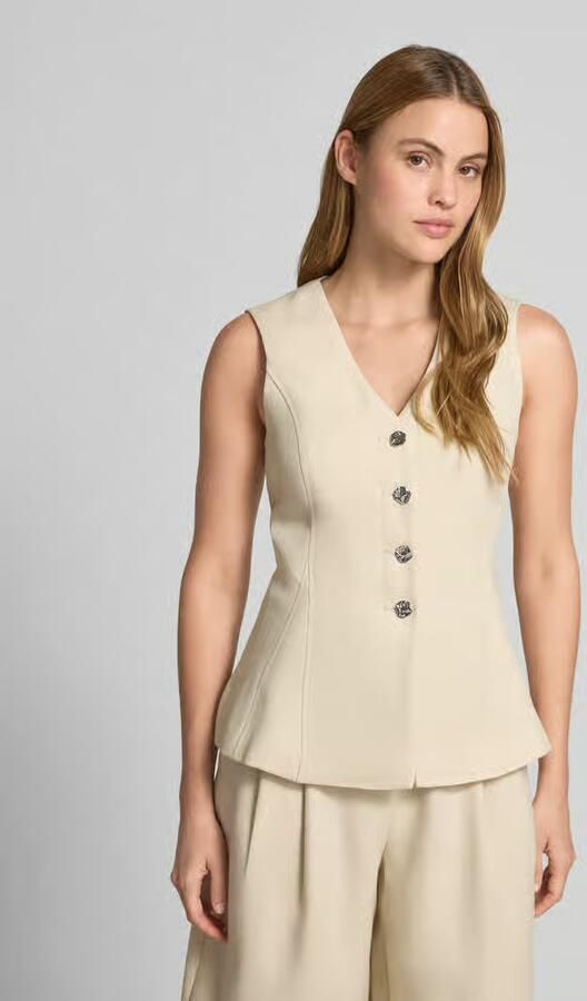 MSCH Copenhagen Bodywarmer van viscosemix met knoopsluiting model Esteriane - Foto 8
