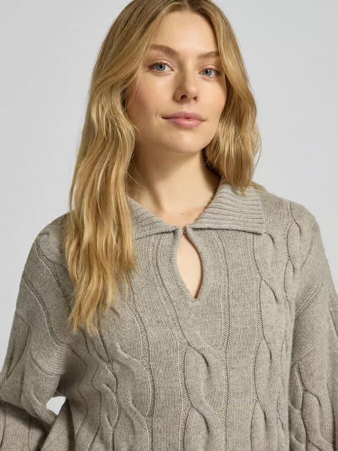 MSCH Copenhagen Gebreide pullover met kabelpatroon model 'Pavana Peony' - Foto 2