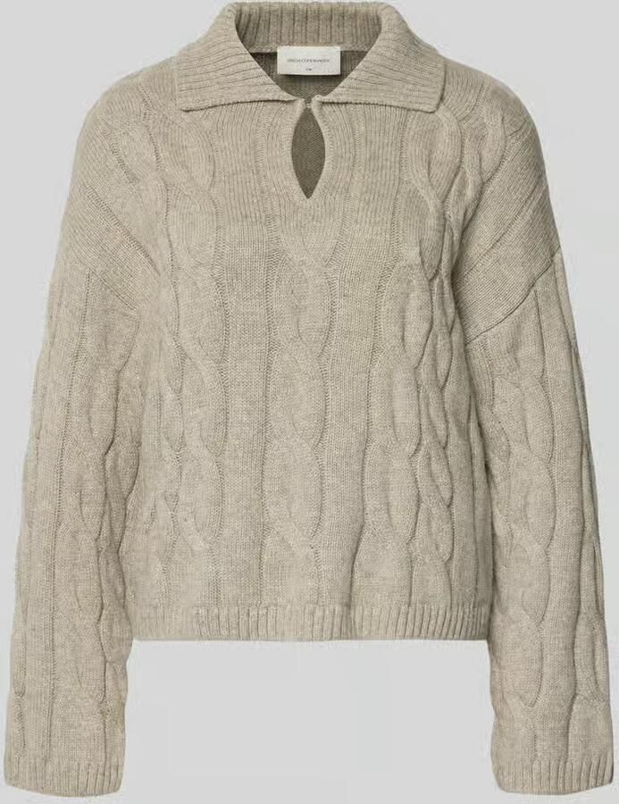 MSCH Copenhagen Gebreide pullover met kabelpatroon model 'Pavana Peony'