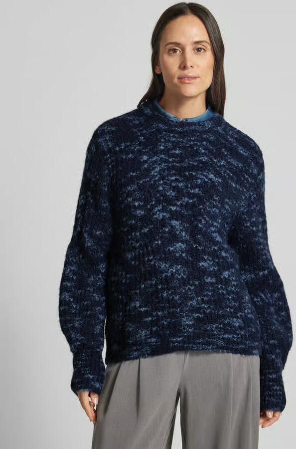 Moss copenhagen Blauwe Melange Grof Gebreide Trui Alegra Blue Dames - Foto 2