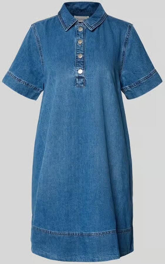 MSCH Copenhagen Knie-lange denimjurk met drukknoopsluiting model 'Turo Alena' - Foto 6