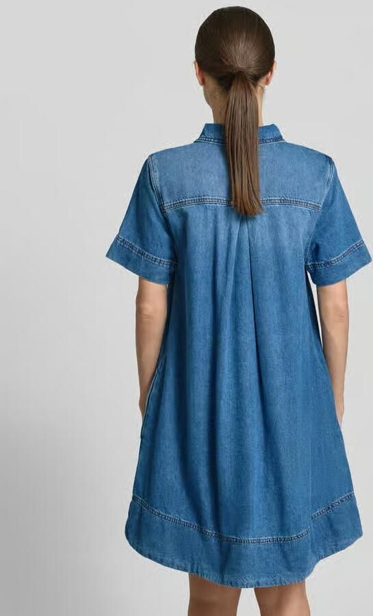 MSCH Copenhagen Knie-lange denimjurk met drukknoopsluiting model 'Turo Alena' - Foto 8