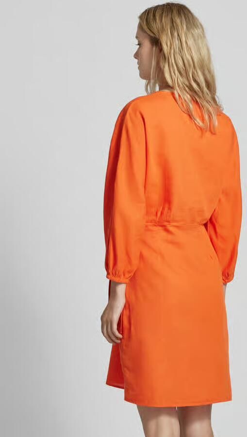 MSCH Copenhagen Knielange linnen jurk in wikkellook model 'Mirilla' - Foto 10