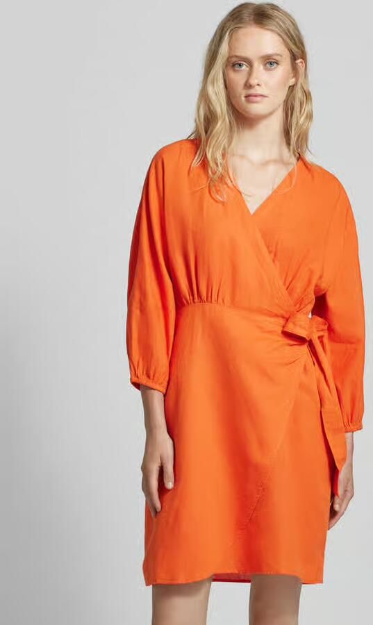 MSCH Copenhagen Knielange linnen jurk in wikkellook model 'Mirilla' - Foto 9