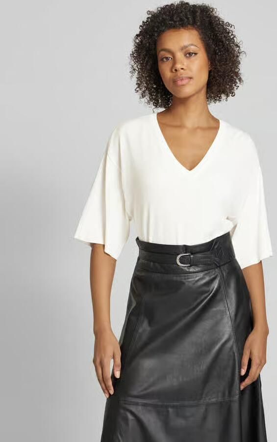 MSCH Copenhagen Oversized T-shirt van viscose met V-hals model 'Eslina' - Foto 3
