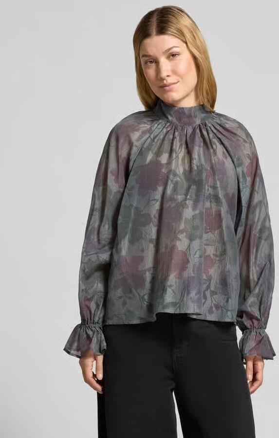 MSCH Copenhagen Regular fit blouse met opstaande kraag model 'Jaquelina' - Foto 4