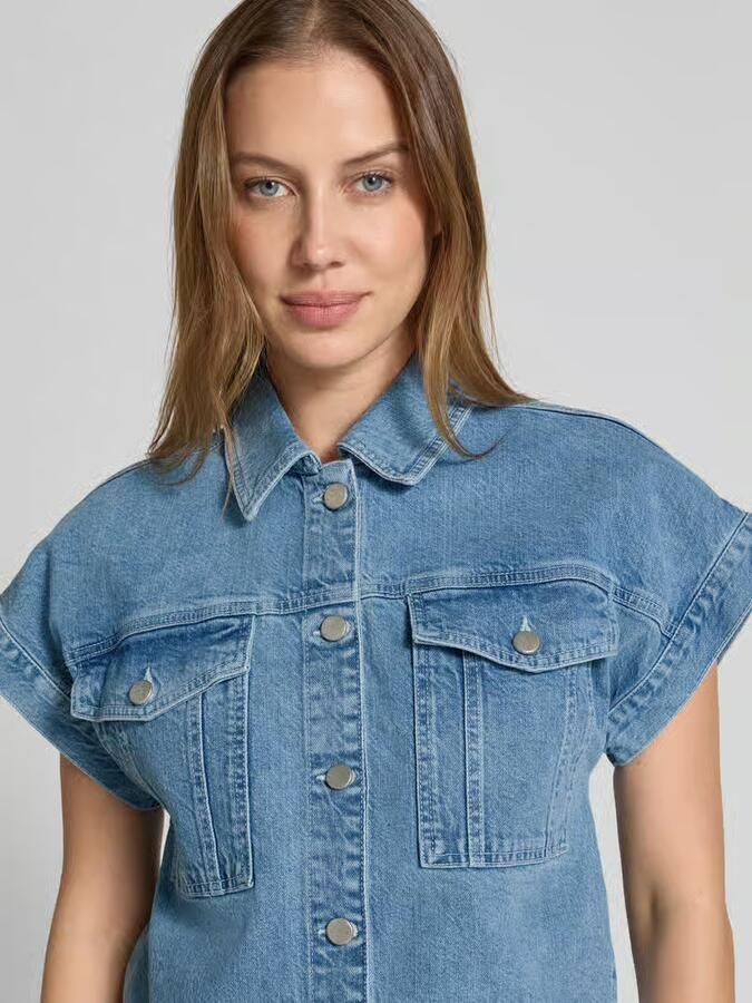 MSCH Copenhagen Regular fit jeansblouse met borstzakken model 'Elida Ada'