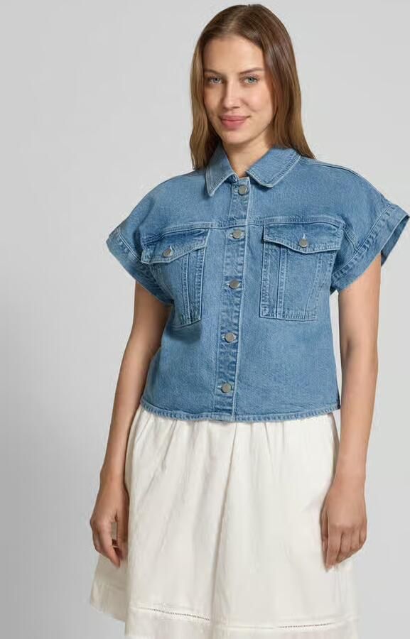 MSCH Copenhagen Regular fit jeansblouse met borstzakken model 'Elida Ada' - Foto 3