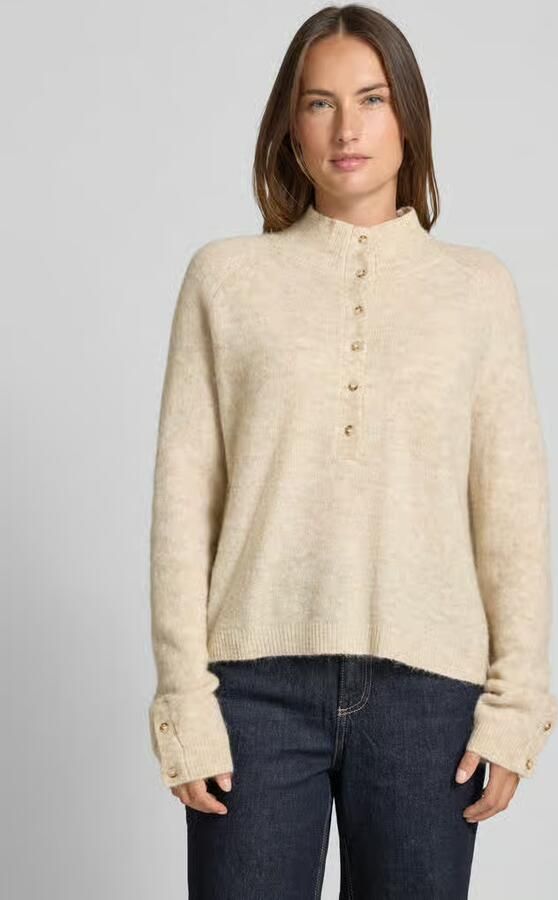 MSCH Copenhagen Relaxed fit gebreide pullover met alpaca-gehalte en knoopsluiting - Foto 6
