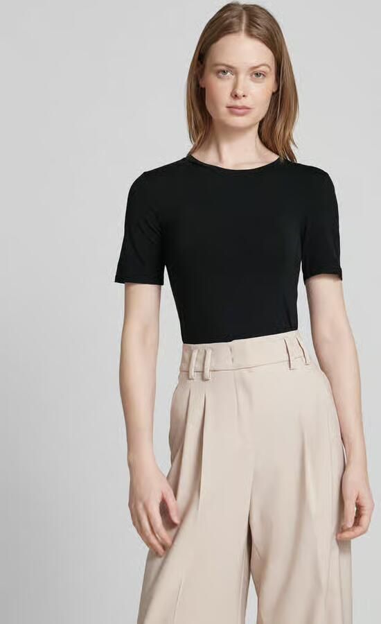 MSCH Copenhagen T-shirt met geribde ronde hals model 'Betrina' - Foto 2