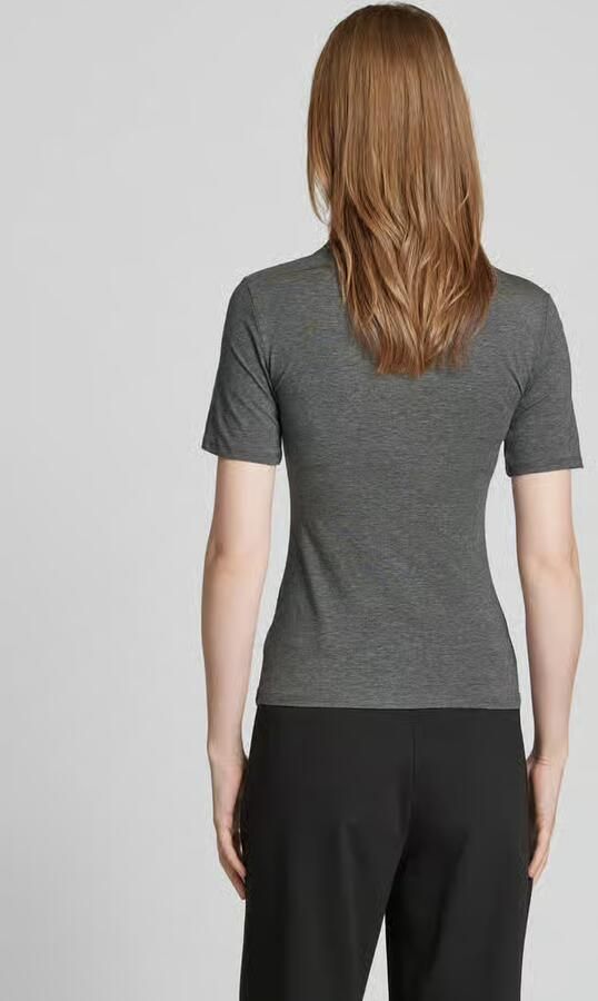 MSCH Copenhagen T-shirt met geribde ronde hals model 'Betrina'