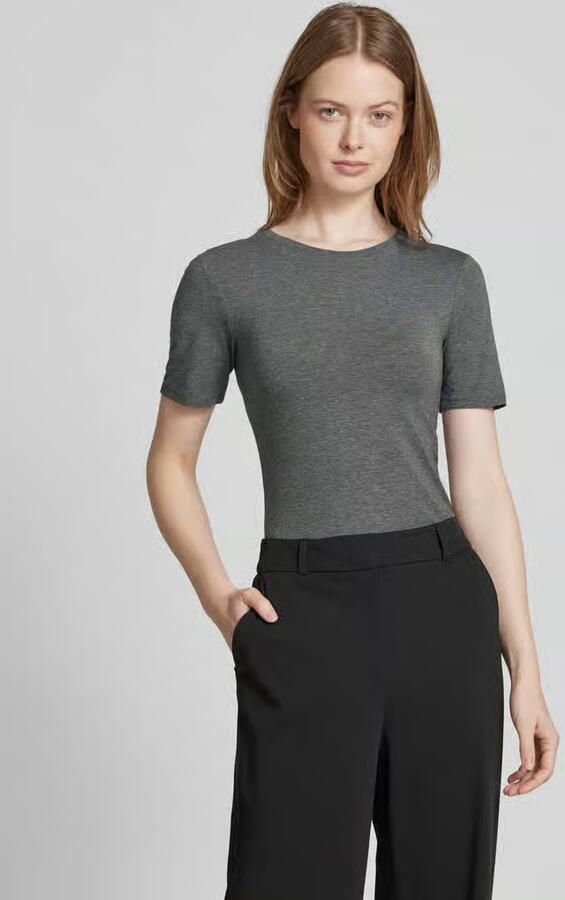 MSCH Copenhagen T-shirt met geribde ronde hals model 'Betrina' - Foto 2