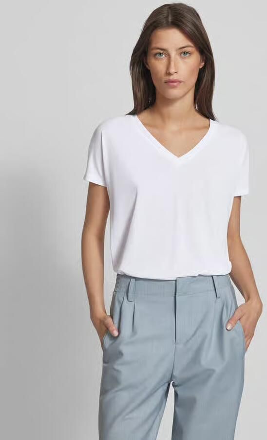 MSCH COPENHAGEN Dames Tops & T-shirts Mschfenya Modal V Neck Tee Ecru - Foto 10